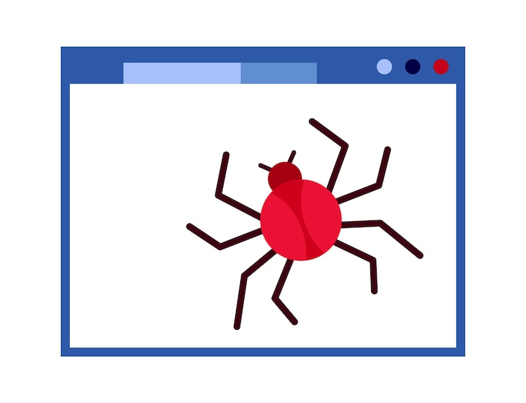 Vector icono de virus informático ilustración vectorial