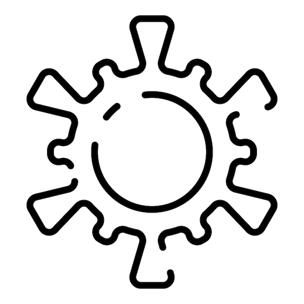Icono de virus peligroso Contorno de icono de vector de virus peligroso para diseño web aislado sobre fondo blanco