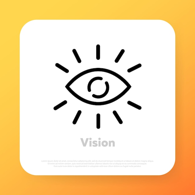 Icono de visión. Concepto de negocio. Icono de línea vectorial para negocios y publicidad