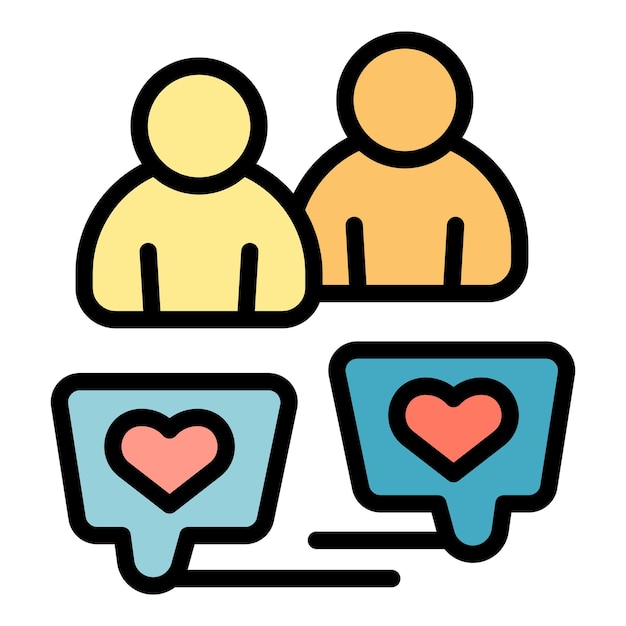 Icono de visión de equipo vector de contorno Impacto de valor Servicio confianza color plano