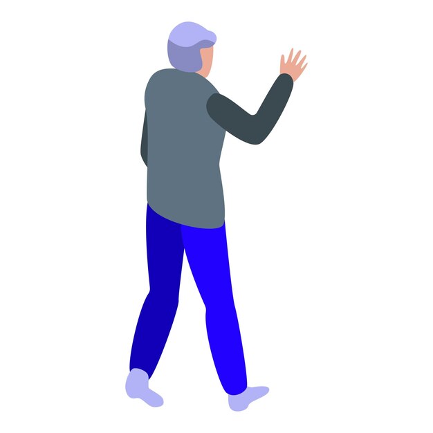 Icono de visitante de residencia de ancianos Isométrico del icono de vector de visitante de residencia de ancianos para diseño web aislado sobre fondo blanco