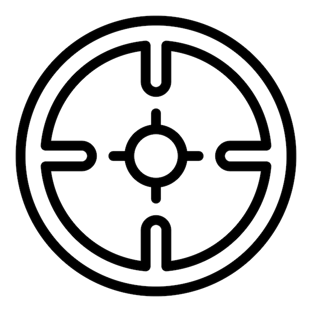 Icono de vista circular Icono de vector de vista circular de esquema para diseño web aislado sobre fondo blanco