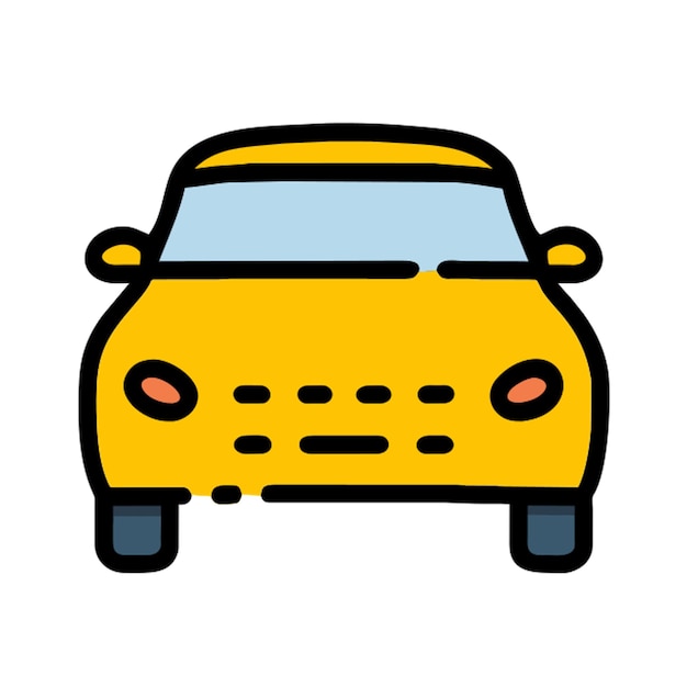 icono de vista delantera del coche línea rota