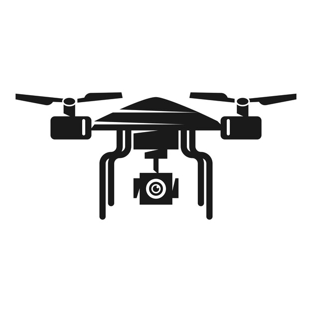 Vector icono de vista frontal de quadcopter ilustración simple del icono de vector de vista frontal de quadcopter para diseño web aislado sobre fondo blanco