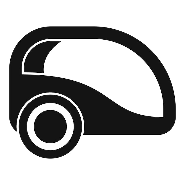 Icono de vista lateral de un pequeño automóvil eléctrico moderno que muestra el transporte ecológico