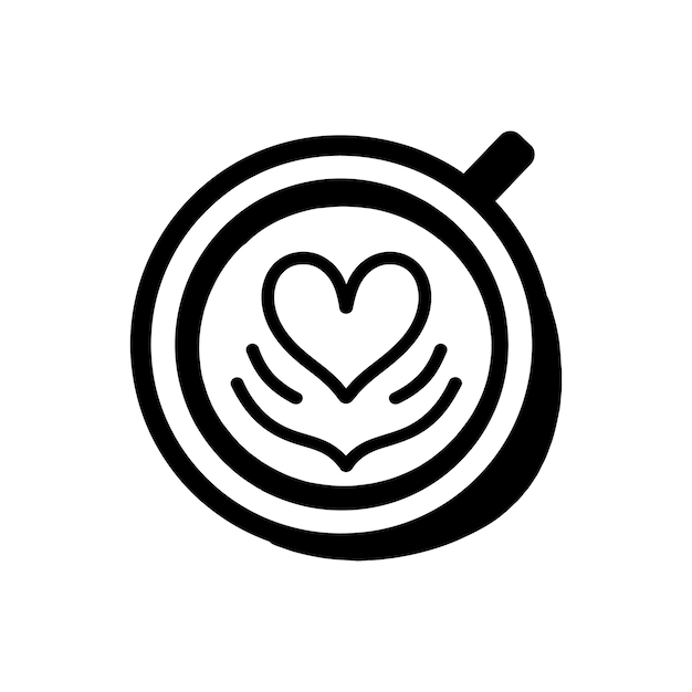 El icono de la vista superior del arte latte Ilustración vectorial simple