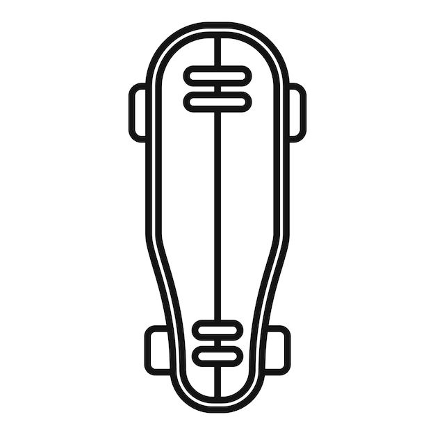 Icono de vista superior del longboard que muestra el estilo de vida de los deportes extremos