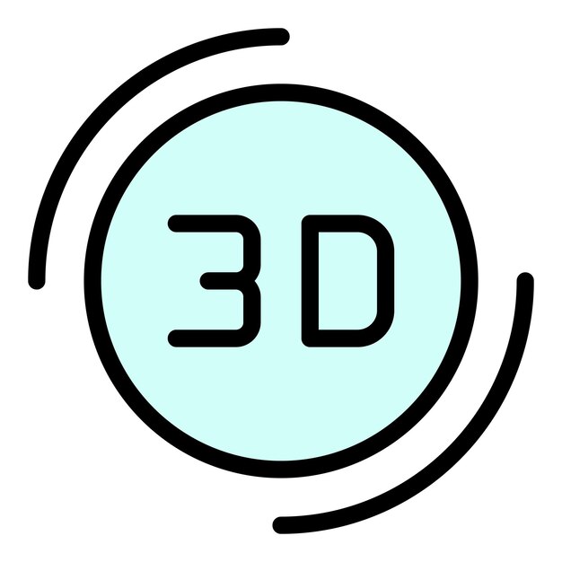 Icono de visualización 3d Contorno icono de vector de visualización 3d para diseño web aislado en color de fondo blanco plano