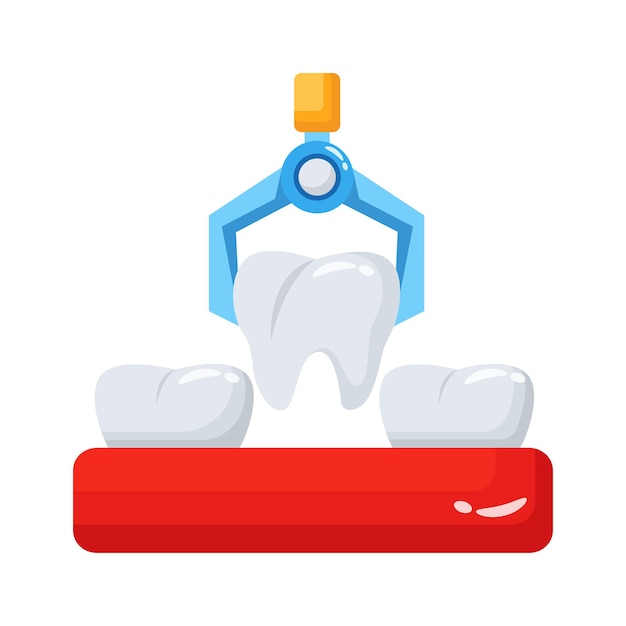 Icono visualmente atractivo de extracción de dientes en el estilo de diseño de moda