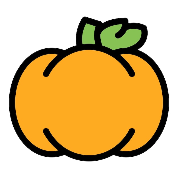 Icono de vitamina de calabaza Icono de vector de vitamina de calabaza de contorno para diseño web aislado en color plano de fondo blanco