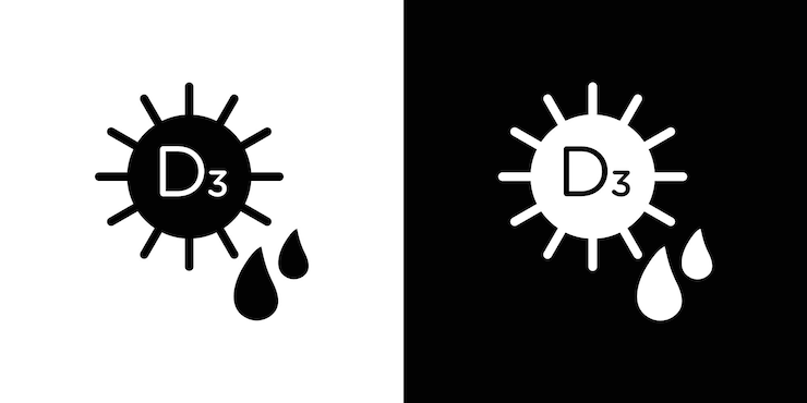 Vector icono de vitamina d3 vector plano aislado en el contorno