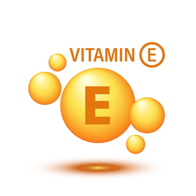 Icono de vitamina E en estilo plano Ilustración de vector de cápsula de píldora sobre fondo blanco aislado Concepto de negocio de cuidado de la piel