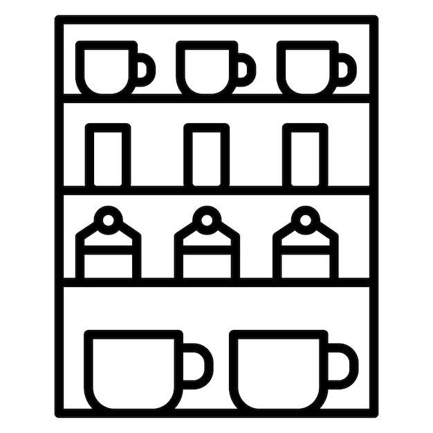 El icono de la vitrina del café