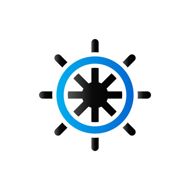 El icono del volante del barco en color de tono dúo Transporte navegar por el mar
