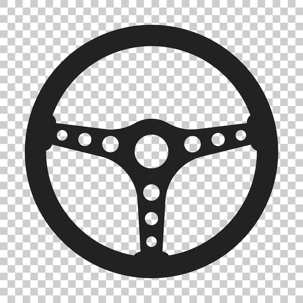 Icono del volante Ilustración vectorial en un fondo transparente aislado Pictograma de la rueda del concepto de automóvil de negocios