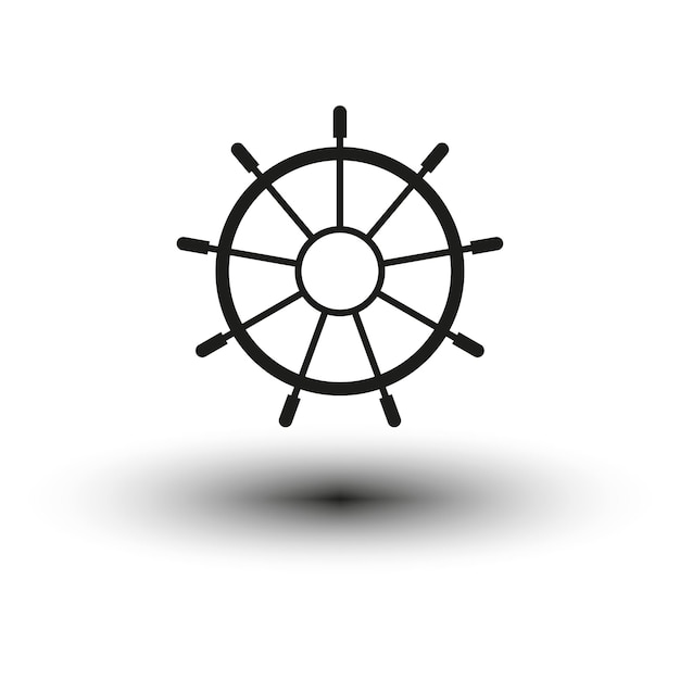 Icono del volante del timón o del barco Ilustración vectorial EPS 10 Imagen de stock