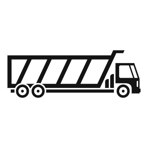 Icono de volquete Ilustración simple del icono de vector de volquete para diseño web aislado sobre fondo blanco