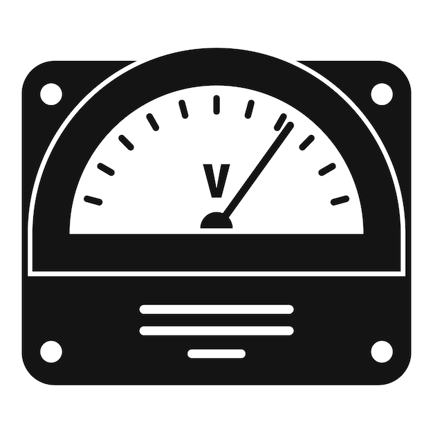 Icono de voltímetro Ilustración simple del icono de vector de voltímetro para diseño web aislado sobre fondo blanco