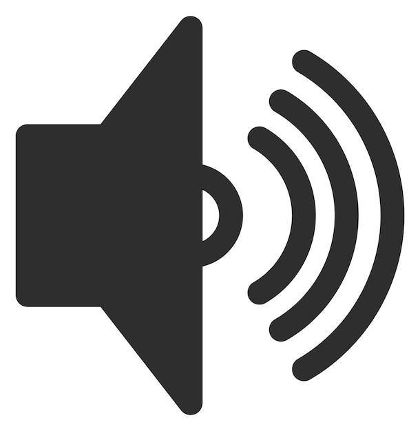 Vector icono de volumen negro altavoz de sonido símbolo de audio aislado en fondo blanco