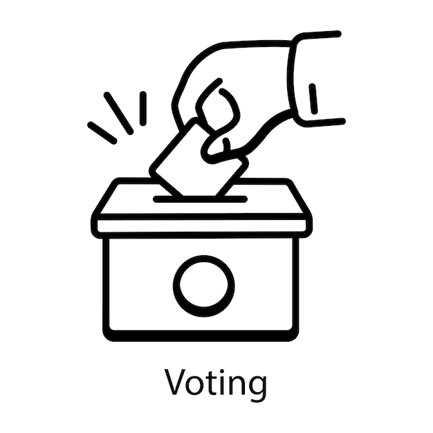 Icono de votación en estilo lineal
