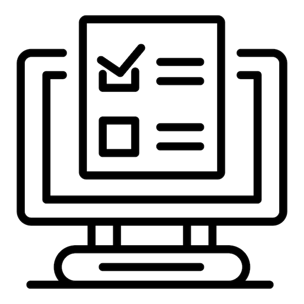 Icono de voto en línea Esquema del icono de vector de voto en línea para diseño web aislado sobre fondo blanco