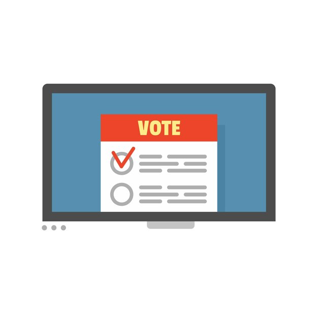 Icono de voto en línea moderno Ilustración plana del icono de vector de voto en línea moderno para diseño web