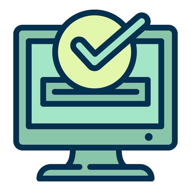 Icono de voto en línea móvil Contorno Icono de vector de voto en línea móvil para diseño web aislado sobre fondo blanco