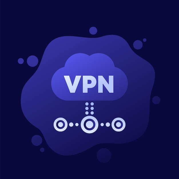 icono VPN con una nube, diseño vectorial