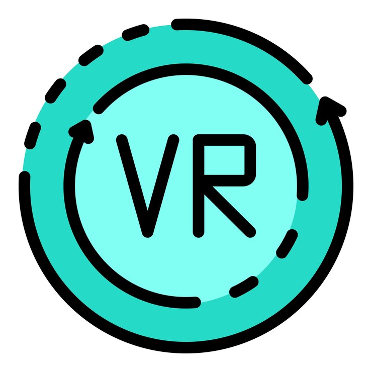 Vector icono de vr moderno contorno de icono de vector de vr moderno color plano aislado
