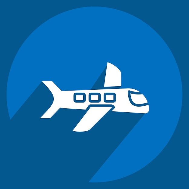 Icono Vuelo relacionado con Ocio y Viajes símbolo estilo de sombra larga