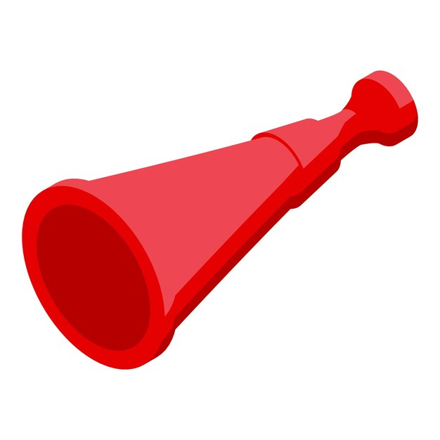 Vector el icono de la vuvuzela de la fiesta es el vector isométrico del cuerno de fútbol.