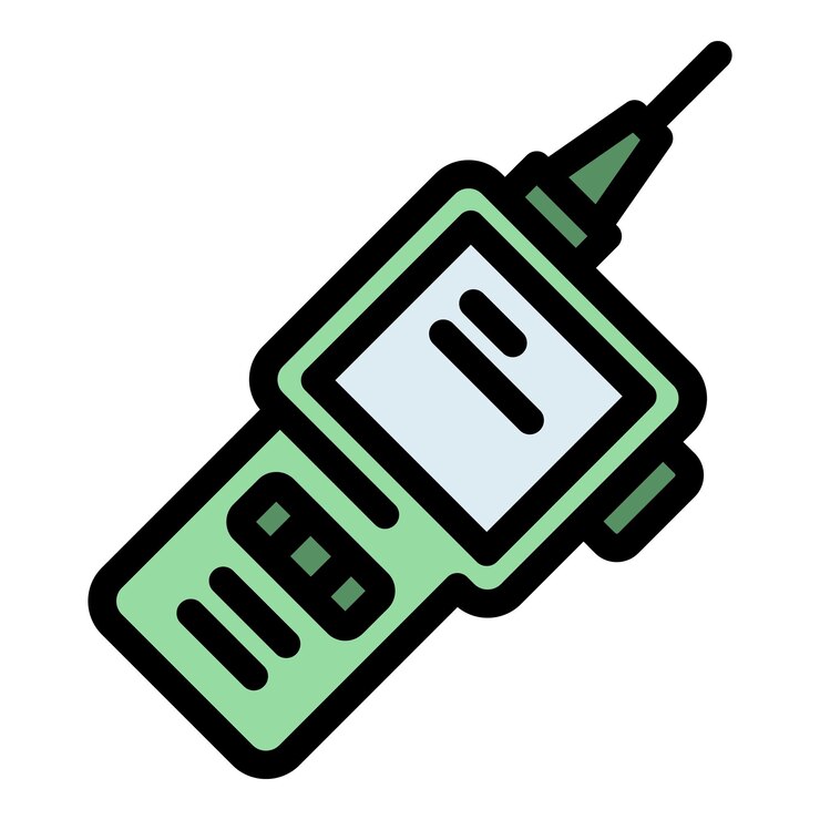 Vector el icono del walkie-talkie de seguridad contorno del icono vectorial de walkie-talkie de seguridad color plano aislado