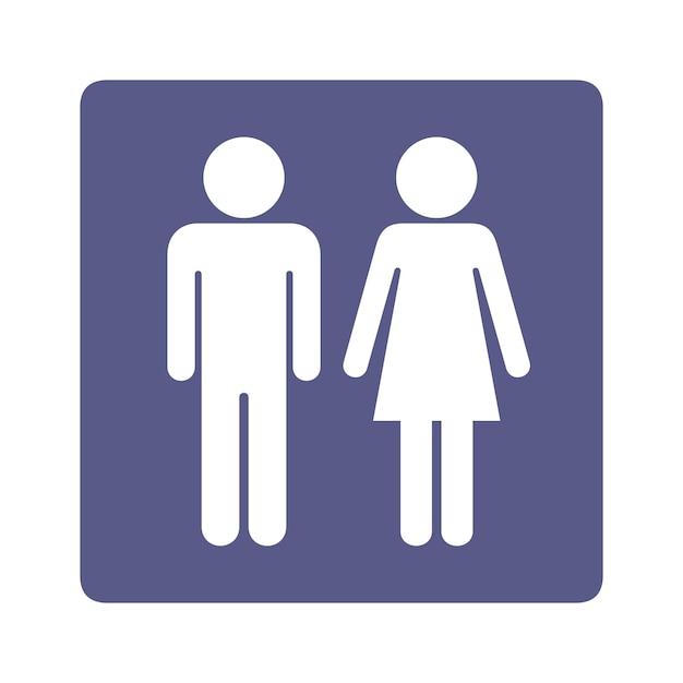 Icono de WC Signo de baño masculino y femenino Ilustración de vector de estilo plano