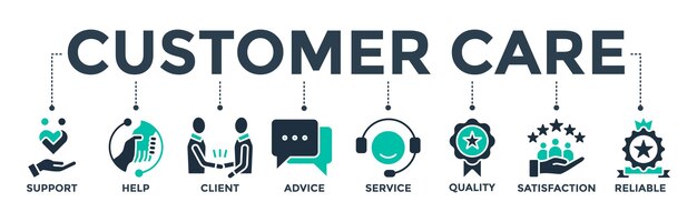 Ícono web de banner de atención al cliente para el servicio de soporte al cliente y telemarketing