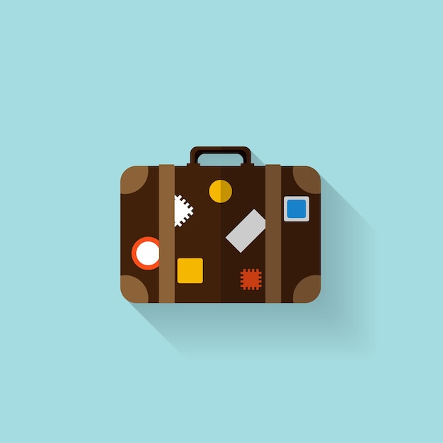 Icono web de bolsa de viaje plana
