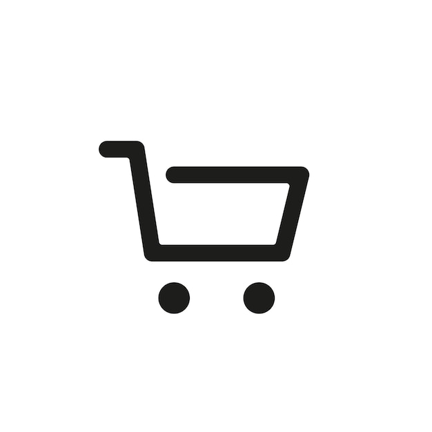 Ícono web del carrito de compras Vector minimalista para plataformas de comercio electrónico de tiendas en línea Símbolo de carrito simple