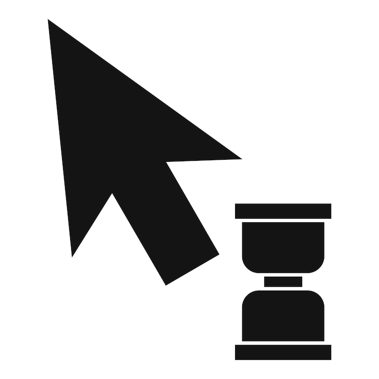 Vector icono web de espera del cursor ilustración sencilla del icono vectorial web de esperanza del cursor para la web