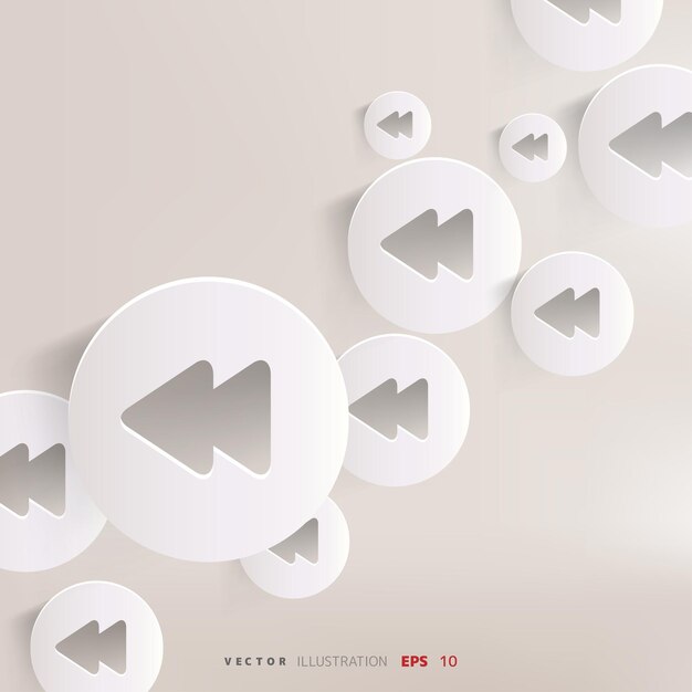 Icono de la web inverso o rebobinado