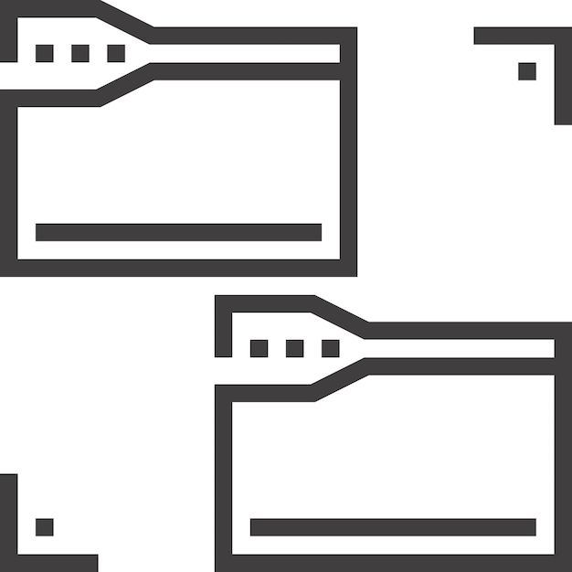 icono web de línea plana de gestión de archivos