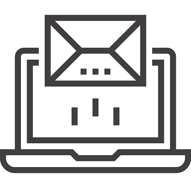icono web de línea plana de marketing por correo electrónico