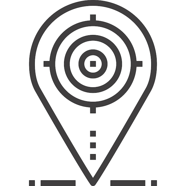 icono web de línea plana de orientación de ubicación