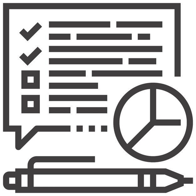 icono web de línea plana de revisión del cliente
