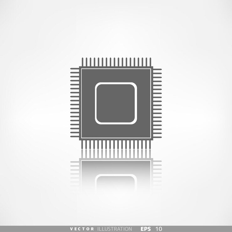 Vector ícono de la web del microchip botón de la aplicación