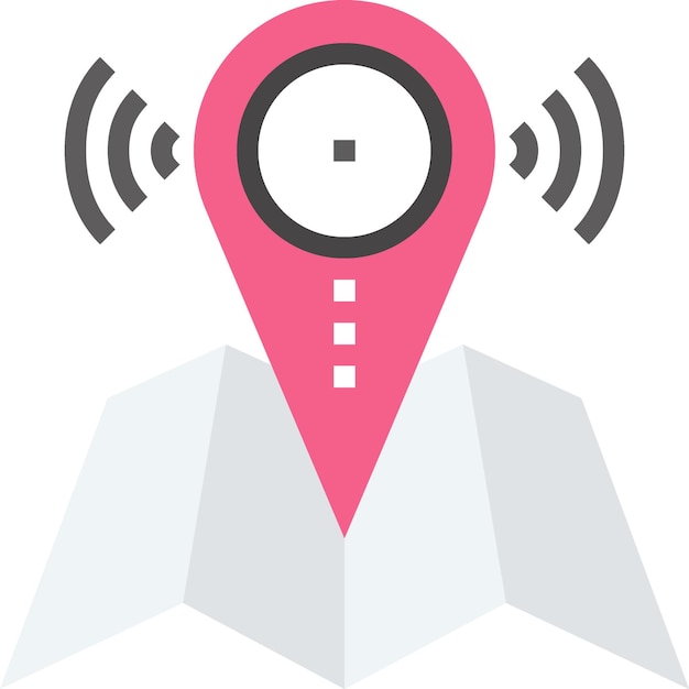icono de la web de navegación vectorial plana de gps