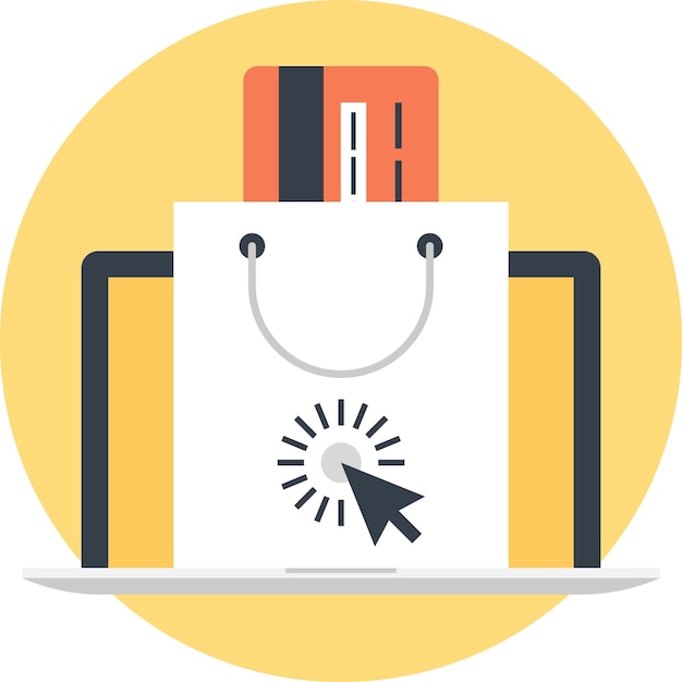 Icono de la web plana de comercio electrónico