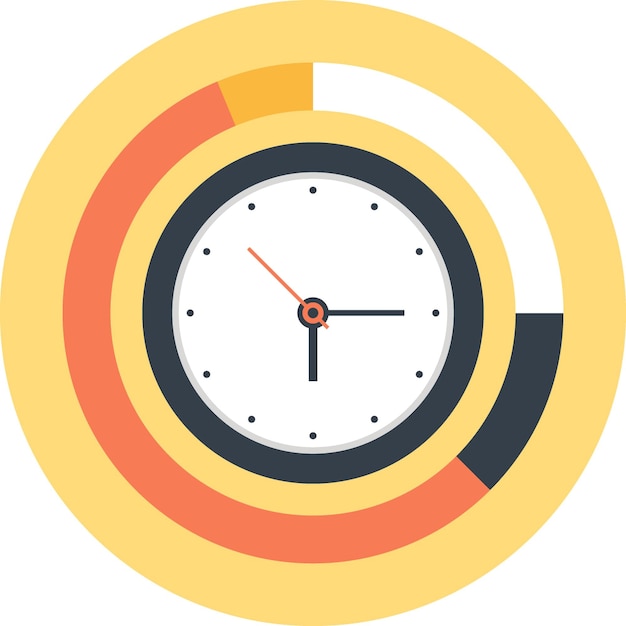 Icono de la web plana de gestión del tiempo