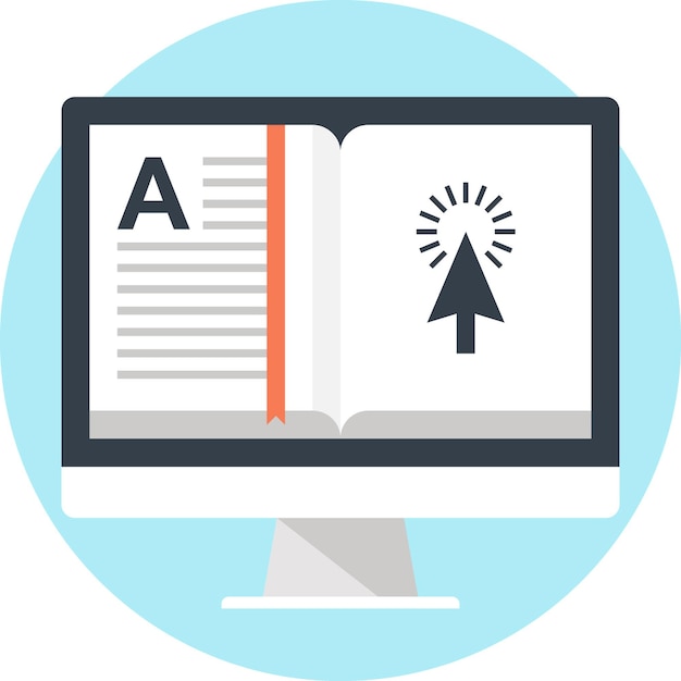 El icono de la web plana de los libros electrónicos