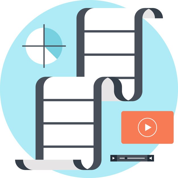 Icono de la web plana de la producción de vídeo
