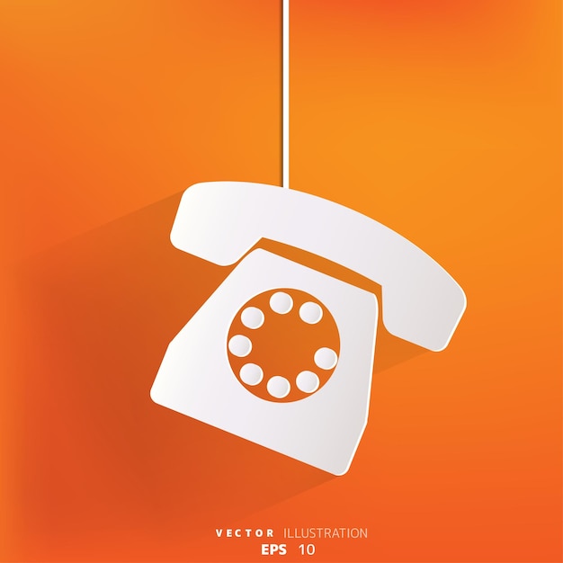 Vector el icono web del teléfono retro