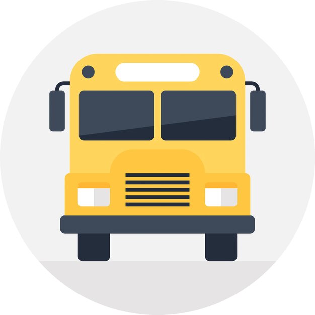 icono web de vector plano del autobús escolar